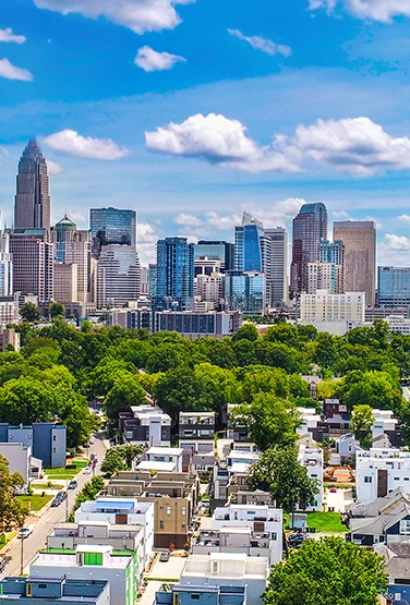 Drone,Aerial,Of,Downtown,Charlotte,,North,Carolina,,Nc,,Usa,Skyline.